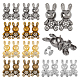 10Pcs 5 Colors Rabbit Shape Alloy Adjustable Jean Button Pins(AJEW-DC0001-17)-1