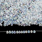 MIYUKI 3.4mm Drop Beads, Japanese Seed Beads, Transparent Colours AB, (DP250) Crystal AB, 3.4x3mm, Hole: 0.65mm, about 180pcs/10g(X-SEED-MY04-DP250)