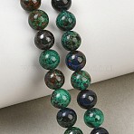 Natural Azurite Beads Strands, Round, 6mm, Hole: 0.7mm, about 60~62pcs/strand, 15''~15.5''(G-P503-6MM-09)