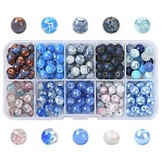 200Pcs 10 Styles Drawbench Glass Beads Strands, Baking Paint, Dyed, Round, Mixed Color, 8~8.5mm, Hole: 1.2~1.5mm, 20pcs/style(DGLA-YW0001-51)