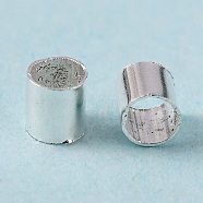 Brass Crimp Beads, Cadmium Free & Lead Free, Tube, Silver, 2.5x2.5mm, Hole: 2mm(KK-S071-S-LF)