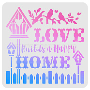 Plastic Reusable Drawing Painting Stencils Templates, for Painting on Scrapbook Paper Wall Fabric Floor Furniture Wood, Square, Word, 300x300mm(DIY-WH0172-229)