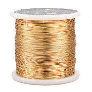 Copper Jewelry Wire, Round, Lead Free & Nickel Free & Cadmium Free, with Spool, Real 14K Gold Plated, 24 Gauge, 0.5mm, about 459.32 Feet(140m)/Roll(CWIR-N002-03)