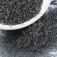MIYUKI Round Rocailles Beads, Japanese Seed Beads, (RR152) Transparent Gray, 15/0, 1.5mm, Hole: 0.7mm, about 5555pcs/bottle, 10g/bottle(SEED-JP0010-RR0152)