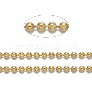 Brass Ball Chains, Long-Lasting Plated, Soldered, with Spool, Cadmium Free & Nickel Free & Lead Free, Golden, 1.5mm, about 301.83 Feet(92m)/roll(CHC016Y-G)