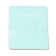 Paper Jewelry Display Cards, for Ring Display, Rectangle, Pale Turquoise, 5.05x4.2x0.05cm, Hole: 5.5mm(CDIS-M005-02)