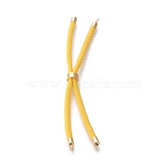 Nylon Twisted Cord Bracelet Making, Slider Bracelet Making, with Eco-Friendly Brass Findings, Round, Golden, Yellow, 8.66~9.06 inch(22~23cm), Hole: 2.8mm, Single Chain Length: about 4.33~4.53 inch(11~11.5cm)(MAK-M025-120)