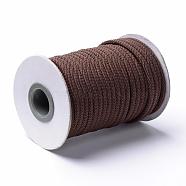 Braided Polyester Cords, Coconut Brown, 4mm, about 21.87 yards(20m)/roll(OCOR-S109-4mm-14)