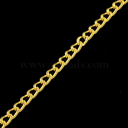 Unwelded Iron Curb Chains, with Spool, Golden, 3.2x2.2x0.6mm, about 328.08 Feet(100m)/roll(CH-R078-08G)