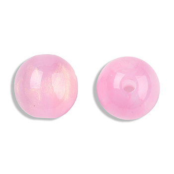 Resin Beads, Imitation Cat Eye, Round, Pearl Pink, 12mm, Hole: 1.6~1.8mm