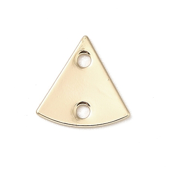 Brass Connector Charms, Triangle Links, Real 18K Gold Plated, 13x13x1mm, Hole: 1.8mm