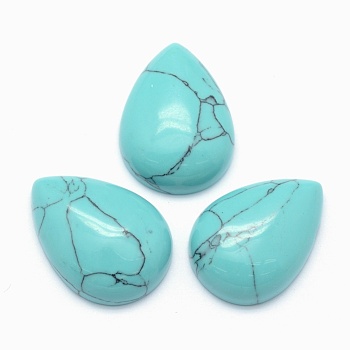 Synthetic Turquoise Cabochons, Teardrop, 25x18x7mm