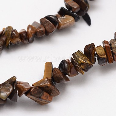 Chips Natural Tiger Eye Beads Strands(G-N0164-66)-2