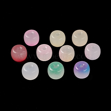 Opaque Spray Painted Glass Beads(GLAA-D006-13)-2