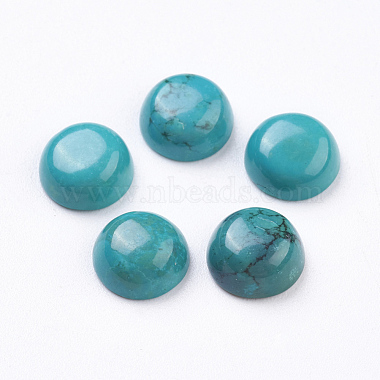Turquoise Half Round Howlite Cabochons