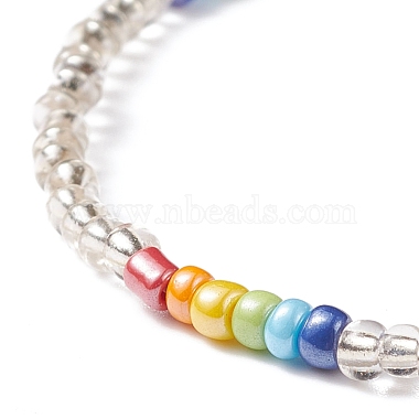 4Pcs 4 Style Word Fun Acrylic & Glass Seed Beaded Stretch Bracelets Set for Women(BJEW-JB08619)-6