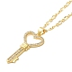 Brass Micro Pave Clear Cubic Zirconia Pendant Necklaces for Women(NJEW-S429-06G-01)-1