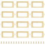 20sets Rectangle Iron Metal Frame for Purse Making, Bag Replacement Accessories, Golden, 33x69.5x1.5mm, Hole: 3.5mm(FIND-UN0003-48B)