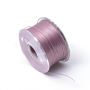 Special Coated Polyester Beading Threads for Seed Beads, Old Rose, 0.1mm, about 50yards/roll(OCOR-R038-18)