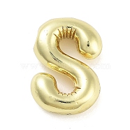Rack Plating Brass Pendants, Long-Lasting Plated, Real 18K Gold Plated, Letter S, 21x14x6mm, hole: 3x2.5mm(KK-C055-01S-G)