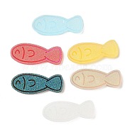 Translucent Resin Cabochons, AB Color Plated, Fish, Mixed Color, 17.5x44x5mm(CRES-Z001-12)