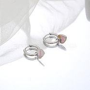 Stainless Steel Heart Dangle Earrings for Women(JK4182-2)
