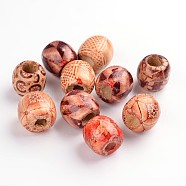 Hot 16mm Mixed Wood Beads, for Jewelry Making Loose Spacer Charms, Round, Mixed Color, 16x17x17mm, Hole: 6.5~7.5mm, 50pcs/box(WOOD-PH0008-66)