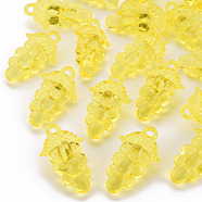 Autumn Theme Transparent Acrylic Beads, Grape, Yellow, 46x27x16.5mm, Hole: 3.5mm, about 101pcs/500g(TACR-S154-60B-916)