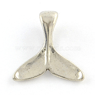 Tibetan Style Alloy Charms, Whale Tail Shape, Cadmium Free & Nickel Free & Lead Free, Antique Silver, 16x16x1.5mm, Hole: 3x8mm, about 1250pcs/1000g(TIBEP-A35981-AS-NR)