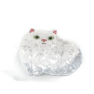 Cat Shape PVC Claw Hair Clips, for Girls Women Thick Hair, White, 43x81x44mm(PW-WG79825-04)