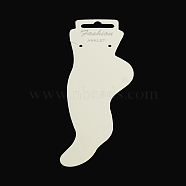 Cardboard Anklet Display Cards, White, 155x50x0.8mm(X-CDIS-Q001-36)