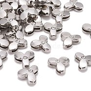 Letter Slider Beads for Watch Band Bracelet Making, Platinum Plated Alloy Crystal Rhinestone Slide Charms, Cadmium Free & Nickel Free & Lead Free, Letter.Y, 11~13x9~11.5x4~5mm, Hole: 7.5~8x1mm(ALRI-O012-Y-NR)
