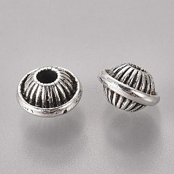 Tibetan Style Alloy Spacer Beads, Cadmium Free & Nickel Free & Lead Free, Bicone, Antique Silver, 7x5mm, Hole: 1.5mm(LF8340Y-NF)