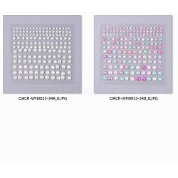 Acrylic Imitation Pearl Stickers, Half Round Pearls Stickers, for Scrapbooking and Crafts, Mixed Color, 2.5~6x1.5~2.5mm, about 172pcs/sheet, 2 colors, 6sheets/color, 12sheets/set(OACR-NB0001-09)