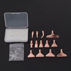 13Pcs Alloy Diamond Sticky Pen Heads Set, Replacement Metal Drill Pen Heads, Rose Gold, 2.2x0.7~3.6x0.6~0.75cm, 13pc(DIY-M019-03RG)