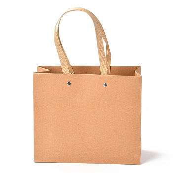 Rectangle Paper Bags, with Nylon Handles, for Gift Bags and Shopping Bags, Peru, 21x0.4x18cm