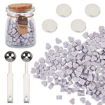 CRASPIRE Sealing Wax Particles Kits for Retro Seal Stamp, with Stainless Steel Spoon, Candle, Glass Jar, Thistle, 7.3x8.6x5mm, about 110~120pcs/bag, 2 bags