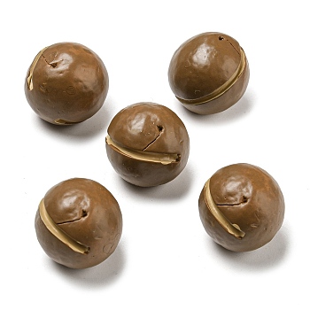 Opaque Resin Decoden Cabochons, Imitation Nut, Macadamia Nuts, Camel, 22~23x22mm