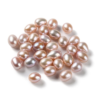 Natural Cultured Freshwater Pearl Beads, Half Drilled, Rice, Grade 5A+, Rosy Brown, 9~12x8~9mm, Hole: 0.9mm