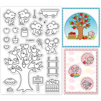 PVC Plastic Stamps, for DIY Scrapbooking, Photo Album Decorative, Cards Making, Stamp Sheets, Film Frame, Mouse Pattern, 16x11x0.3cm