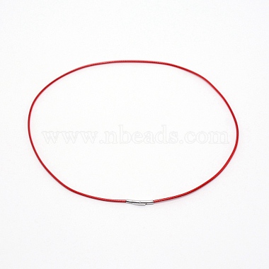 2mm Red 304 Stainless Steel Necklaces