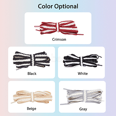 супернаходки 5 пары 5 цвета двухцветные плоские плетеные шнурки из полиэстера(DIY-FH0005-41B-02)-3