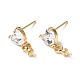 Brass Glass Rhinestone Stud Earrings Findings(KK-B063-02G-01)-1