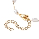 Glass Pearl Gourd Beaded Link Chain Anklet(AJEW-AN00532)-5