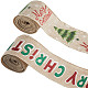 2 Rolls 2 Styles Christmas Printed Linen Ribbon(OCOR-GF0002-72)-1