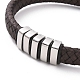 304 Stainless Steel Rectangle Beaded Bracelet with Magnetic Clasps(BJEW-P275-05P)-2