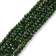 Synthetic Green Goldstone Beads Strands, Faceted, Round, 2x2mm, Hole: 0.5mm, about 199pcs/strand, 15.16''(38.5cm)(G-E591-07A)