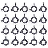 20Pcs 304 Stainless Steel Smooth Surface Spring Ring Clasps, Electrophoresis Black, 6x1.5mm, Hole: 1.8mm(STAS-UN0040-96EB)