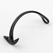 Alloy Anchor Hook Clasps, For Leather Cord Bracelets Making, Gunmetal, 58x28x6mm, Hole: 9x6mm(X-PALLOY-D350-B)