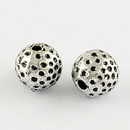 Antique Acrylic Beads, Round, Antique Silver Plated, 8mm, Hole: 2mm, about 1935pcs/500g(PACR-S209-37AS-8mm)